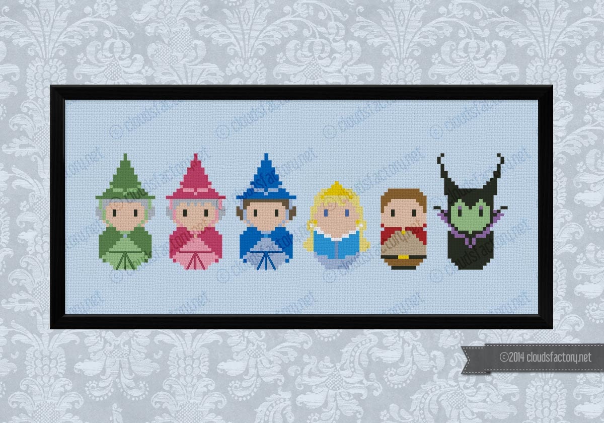 Sleeping Beauty parody Cross stitch PDF pattern