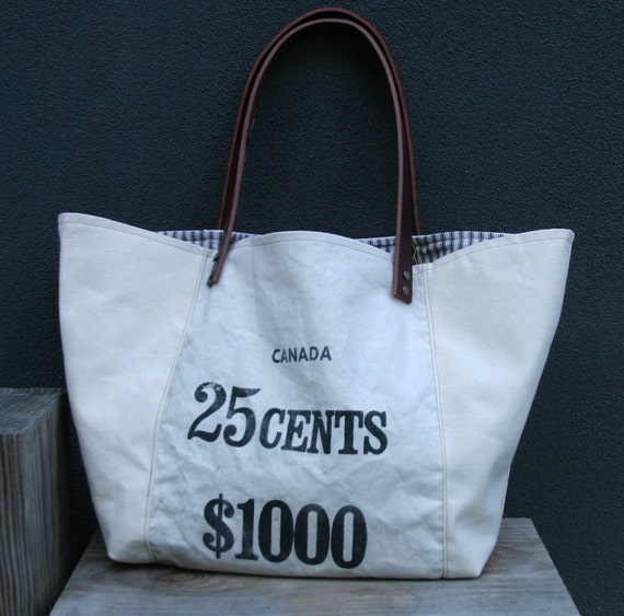Tote bag Made from Vintage Canadian Mint money by WeAreStories