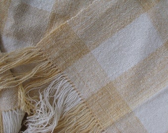 wool and mohair handspun and handwoven blanket