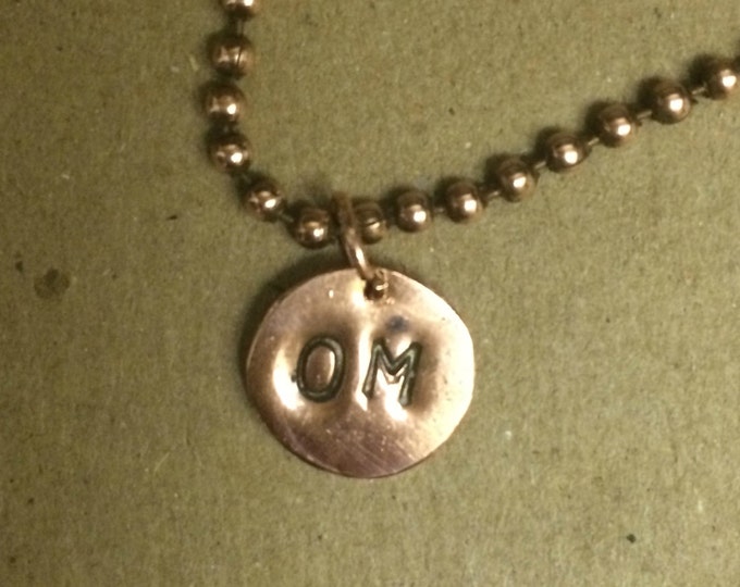 Copper Om Necklace, Namaste Necklace, Yoga Necklace * Om Necklace * Lotus Necklace
