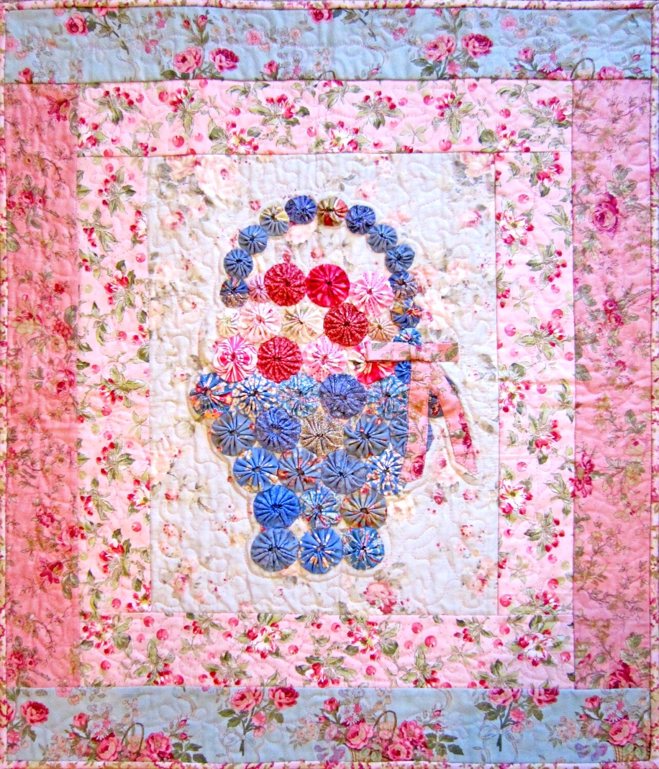 PDF Quilt Pattern Yoyo Baskets