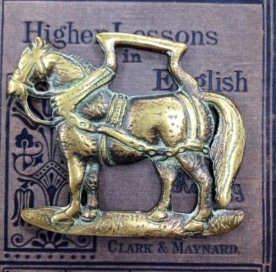 Horse brass brasses english vintage equestrian talisman