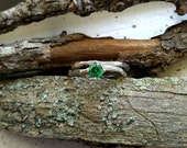 Emerald Green May Birthstone Organic Ring Set