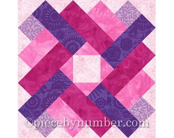 Siena Square quilt block pattern, paper pieced quilt patterns, instant download, PDF pattern, signature quilt block, geometric quilt pattern
