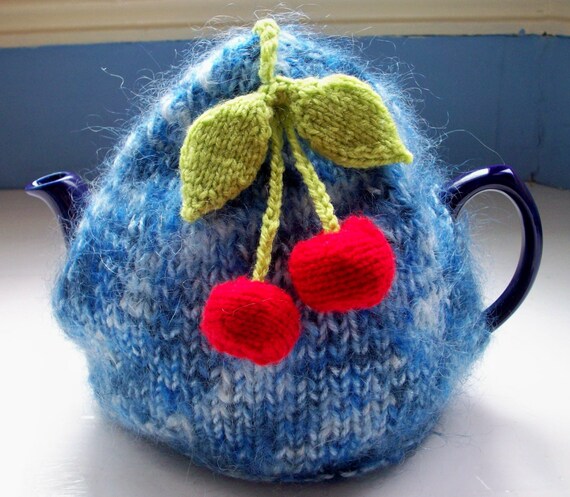 Four Seasons Tea Cosy Summer blue cherries by SpinningStreak