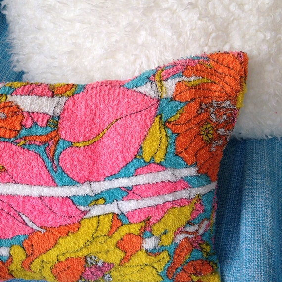 Mod terry cloth pillow by pillowhappy on Etsy