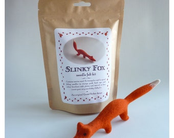 Fox needle felting kit, felting kit, needle felted fox kit, fox felting kit, needle felt animal kit, felt fox,