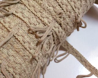 Beige Fringe, Beige Looped Fringe Upholstery Sewing Trim 1 1/2 inches wide x 3 yards, Cafe Curtain Heading