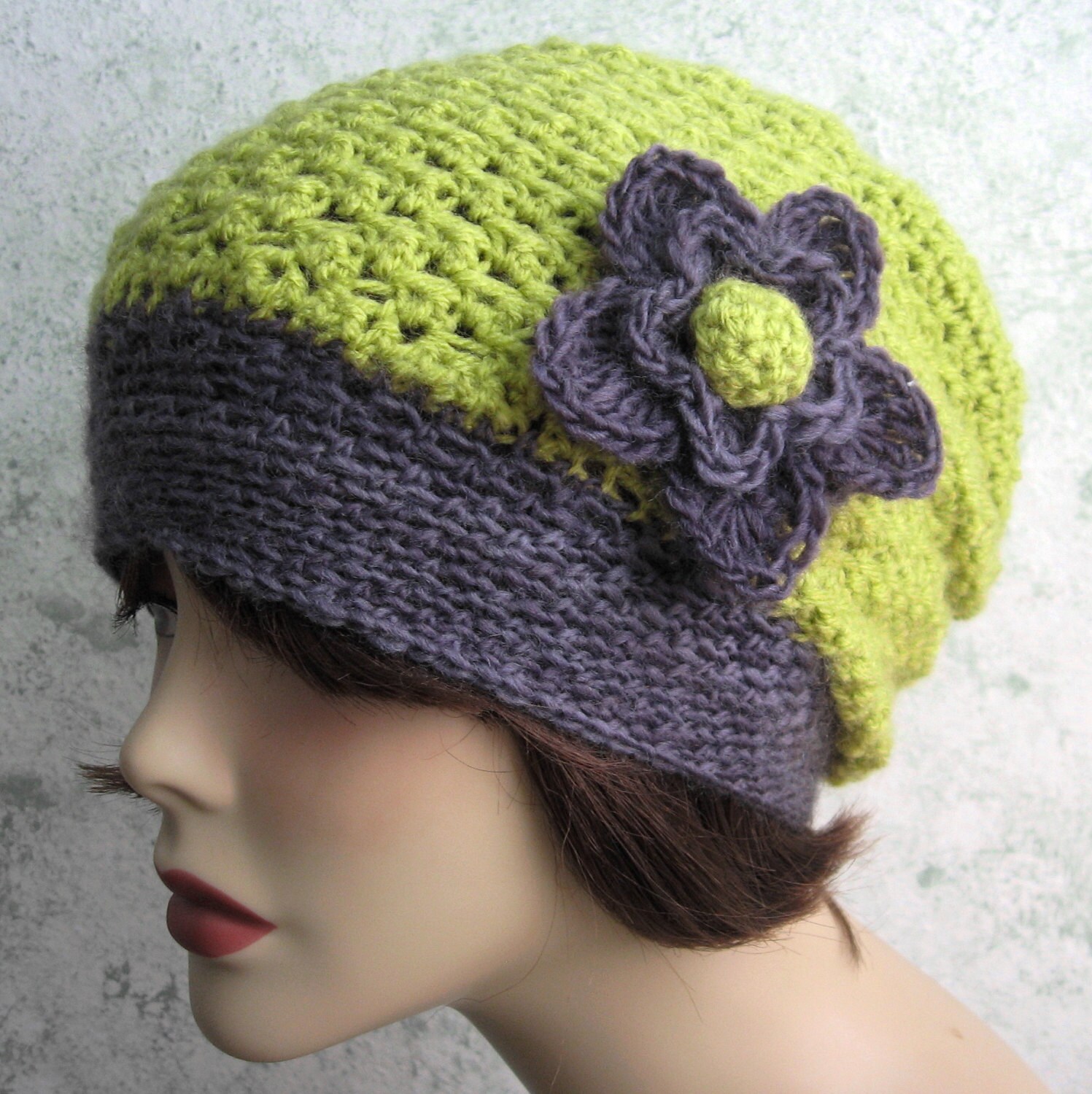 Digital Download Womens Crochet Hat Pattern Slouchy Style With