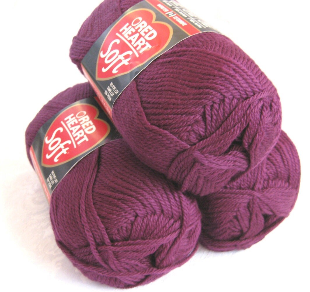 Red Heart Soft GRAPE yarn medium worsted weight by crochetgal