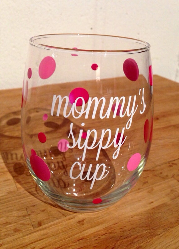 Download mommy's sippy cup stemless wineglass