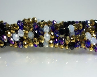 36pcs 8mm Chinese Crystal Glass Rondelle strand Multi Color Purple Gold Black White Opal Mix Jewelry Jewellery Craft Supplies