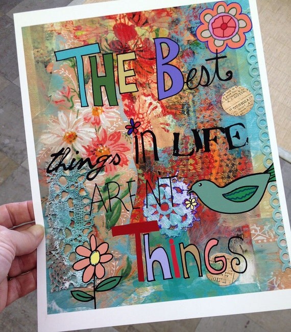 Whimsical and Inspirational Collage Art Print by BethNadlerArt