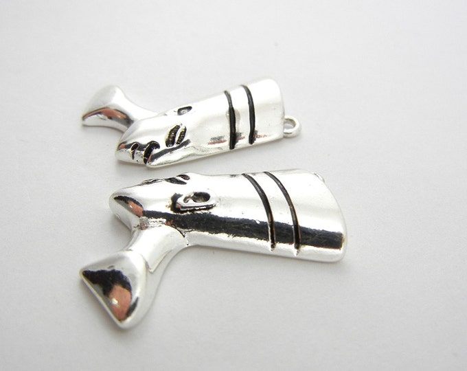 Pair of Silver-tone Nefertiti Charms