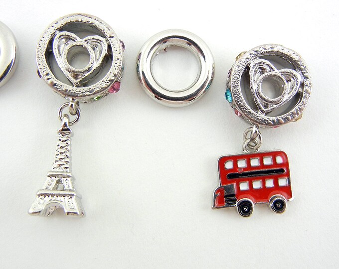 Set of Travel Themed Charms and Spacers