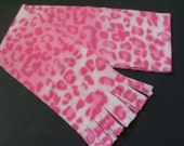 BOGO Ready to ship simple toddler fleece scarf - pink cheetah print