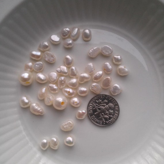 25 Small Irregular Shaped Freshwater Pearls by SilverSoupJewelry