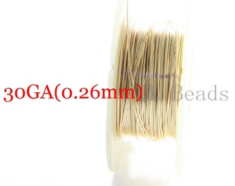 3 Feet Gold Filled Round Wire-Half Hard-30 Gauge (0.25mm)