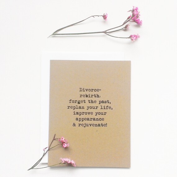 Life After Divorce Inspirational Quoted Kraft or White Greeting Card ...