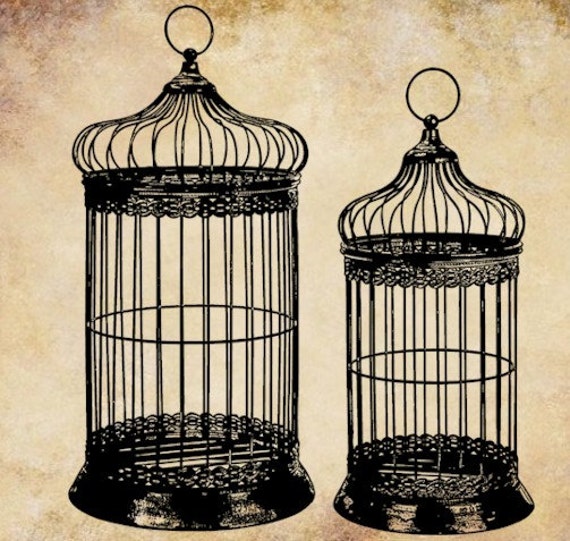 Items similar to two bird cages clip art png file Digital graphics ...