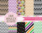 50% OFF SALE Halloween Pumpkin Owls Digital Paper Pack Commercial Use INSTANT Download Il_170x135