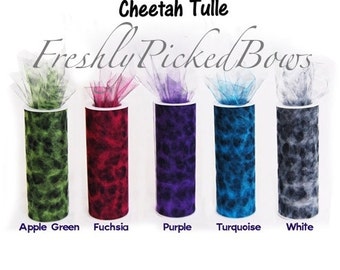 Cheetah Tulle 6 x 10 yards 5 colors to choose from