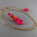 40% off - Adjustable Lampwork and Pink Quartz Cluster Necklace