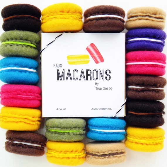 Felt French Macarons (play food)