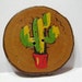 Vintage 50's Large Wood Burned and Painted Cactus Button #3