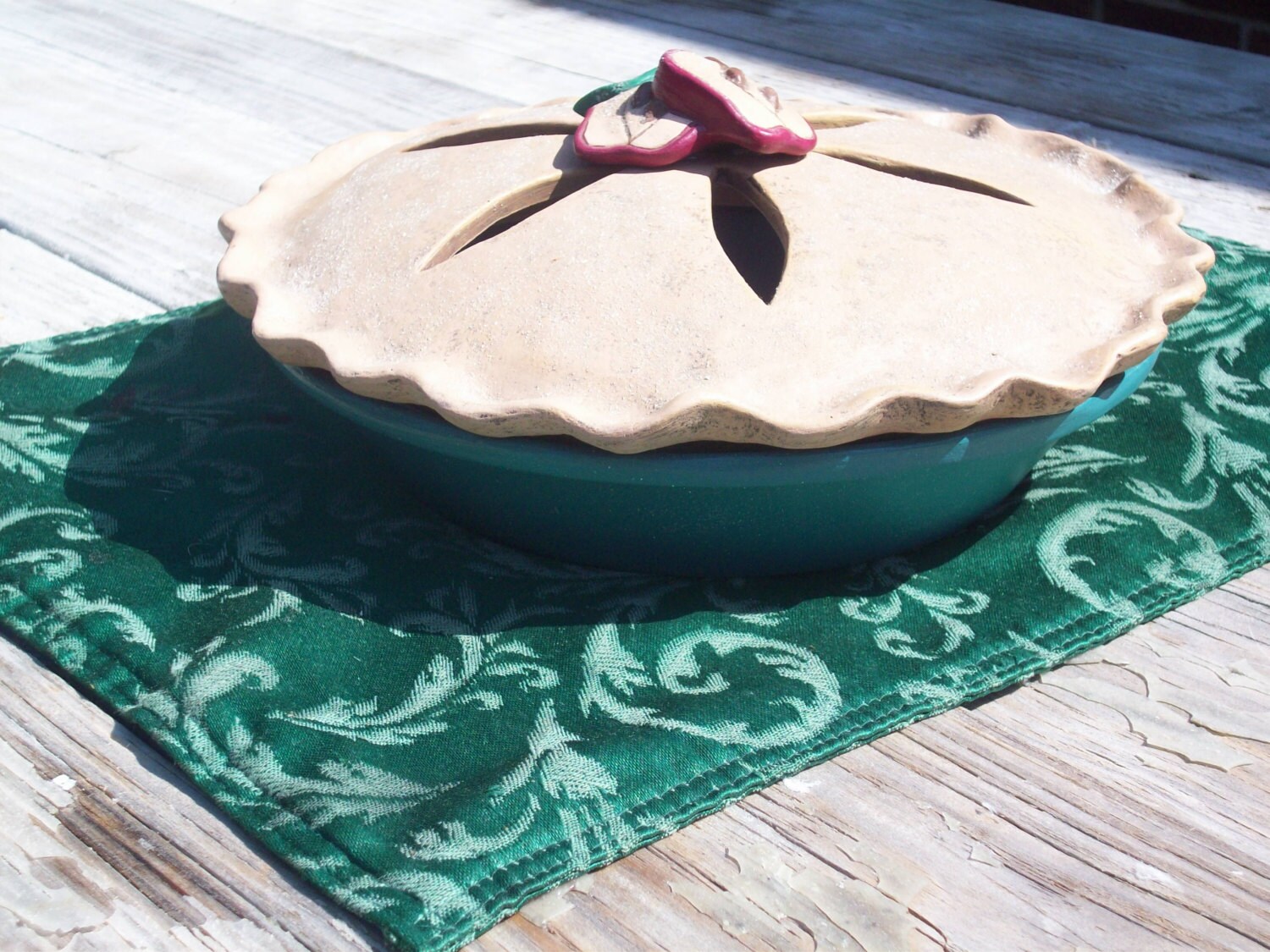 Country Potpourri Apple Pie Ceramic Container