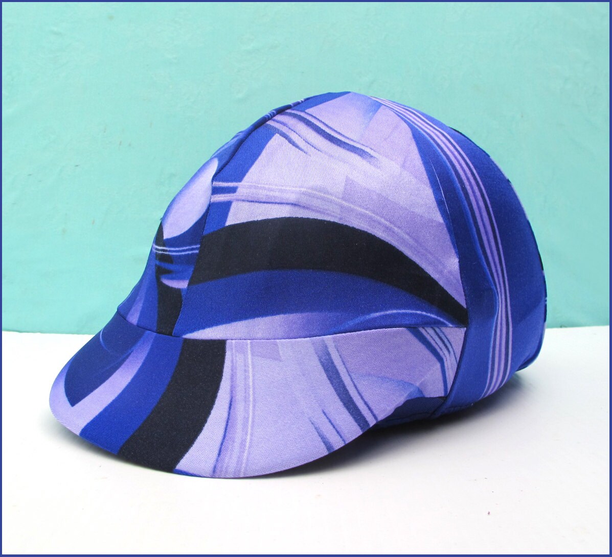 Equestrian Riding Helmet Cover Black BluePurple by pensleotards