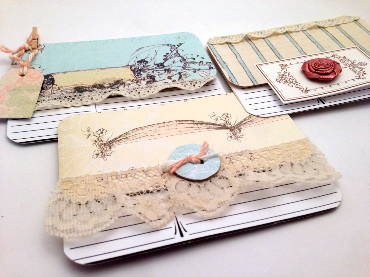 Handmade Mini Shabby Chic Recipe Cards with by LeaLauren on Etsy