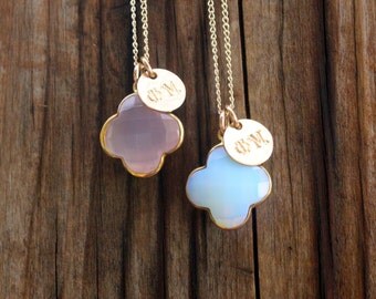 Phi Mu Necklace - Sorority Necklace - Gemstone Pendant - Phi Mu Jewelry - Sorority Jewelry - Greek Jewelry - Big Little Gift