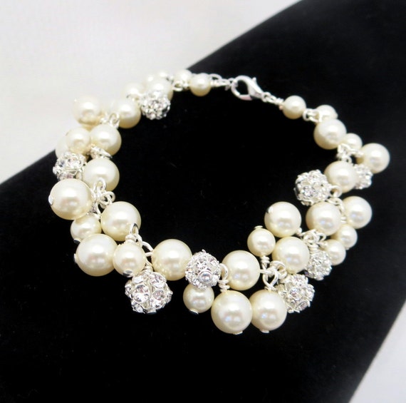 Chunky Bridal Bracelet Bridal Pearl Bracelet By Treasures570