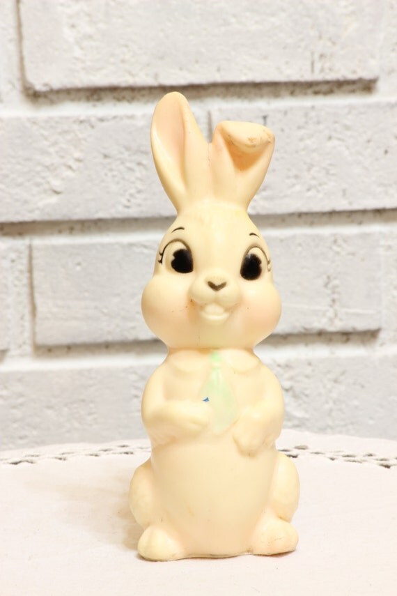 Vintage Rabbit Rubber Squeaky Toy Bunny by CabinOn6th on Etsy