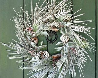 Winter Whisper - Snowy Pine, Cone and Berry Winter Wreath, Christmas Wreath, Winter Wreath, Christmas, Holiday Wreath, Holiday Decor, Winter