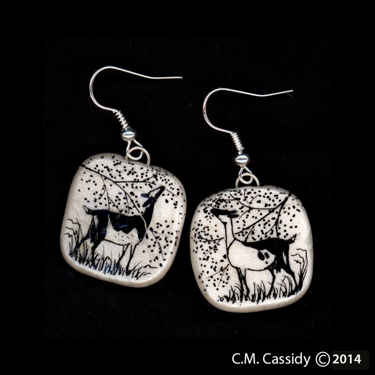 Dairy Goat Jewelry Alpines Browsing Earrings. by ChevreFeuille