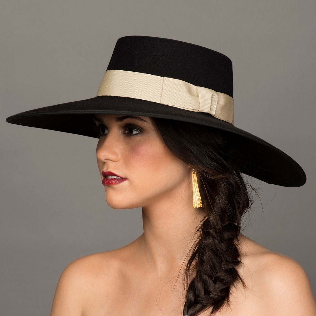 Gaucho Hat. 5 Wide Brim Black Hat. Bolero Hat. Spanish