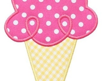 443 Ice Cream Cone 2 Machine Embroidery Applique Design