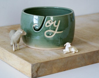 Made to Order - Your name on a hand thrown pottery yarn bowl glazed in your choice of colour