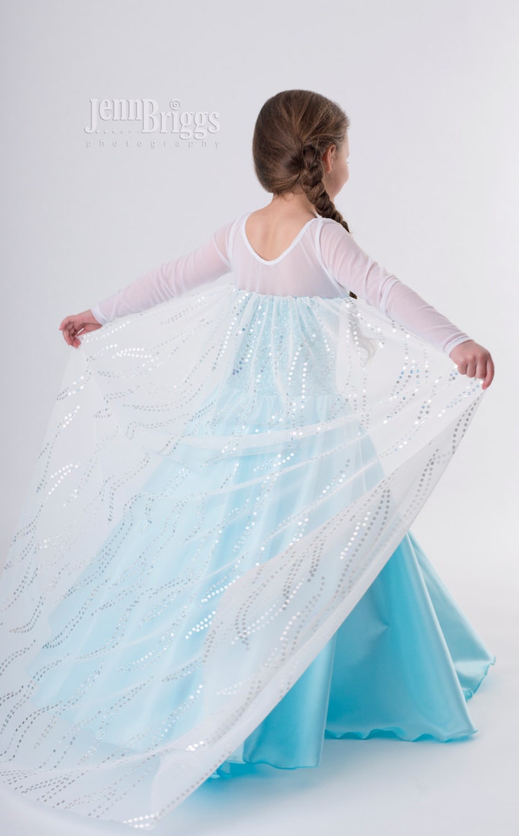 Frozen costume Elsa inspired dress 5/ 6 satin by primafashions