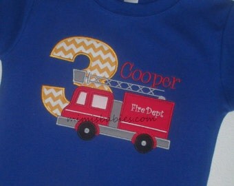 Fire Truck Birthday Shirt Firetruck Birthday Shirt