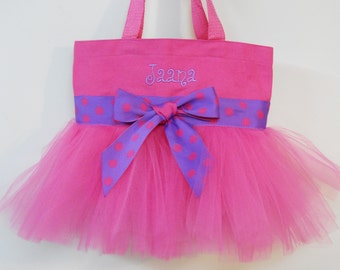 Dance Bag ballet bag Pink Tote Bag with Pink Purple and