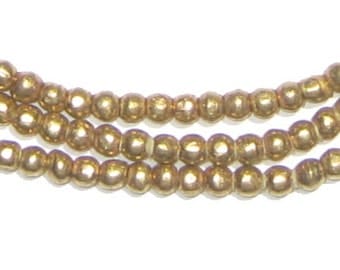 170 Ethiopian Brass Beads - 4mm Round Beads - African Brass Beads - Metal Spacers - Fair Trade - Made in Africa (MET-RND-BRS-234)