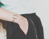 Sterling silver adjustable twin bar bracelet