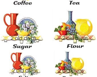 Festive Colorful Kitchen Decals Very Fiesta Style Retro Mid-Century