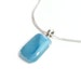 Light Blue Pendant - Chambray Art Glass Necklace - Fused Glass Jewelry