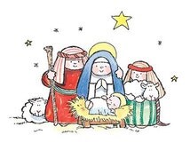 The Manger Nativity Rubber Stamp • Christmas Rubber Stamp • Away in a ...
