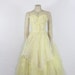 SALE......1950's Prom Dress - SWEETHEART Shelf Bust - Vintage Yellow and Ivory Swiss Dot Tulle Party Prom Dress - 33 / 25 / full