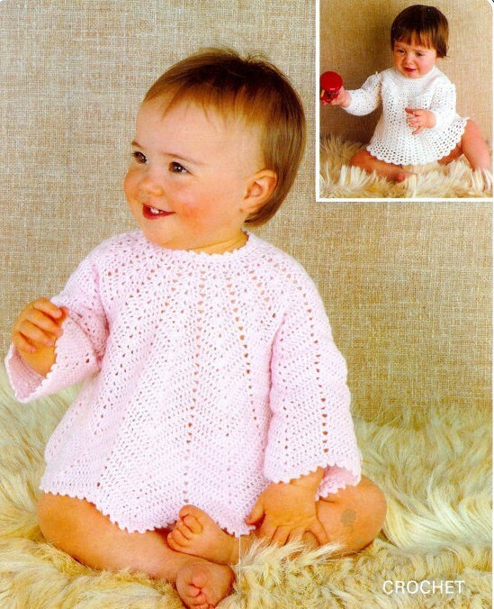 BABY CROCHET PATTERN Angel Tops Dresses 2 styles Size